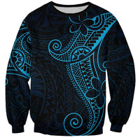 Black Blue Polynesian Tribal Sweatshirt - Polynesian Pride