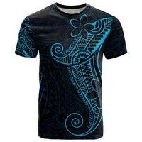 Black Blue Polynesian Tribal T Shirt - Polynesian Pride