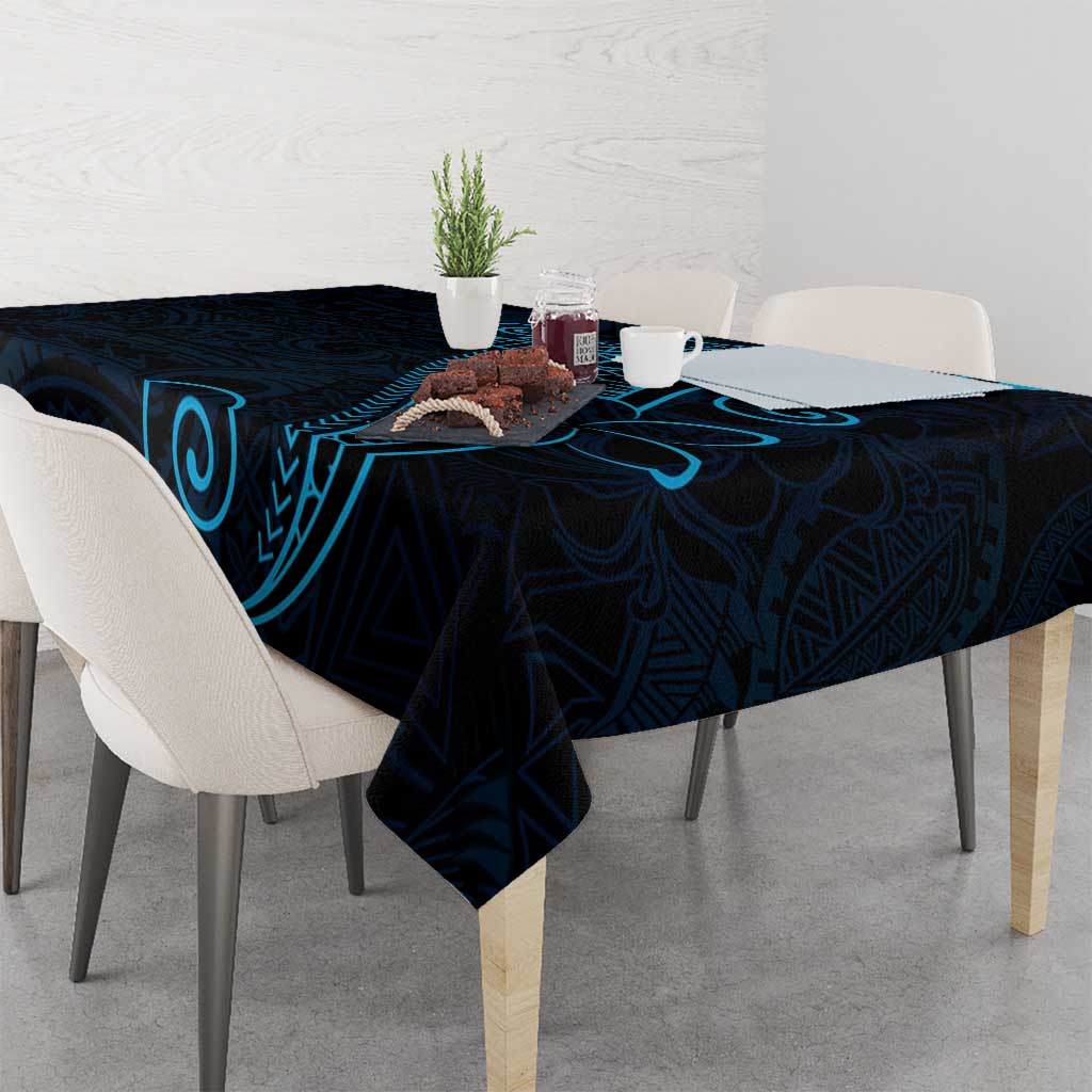 Black Blue Polynesian Tribal Tablecloth - Polynesian Pride