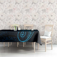 Black Blue Polynesian Tribal Tablecloth - Polynesian Pride
