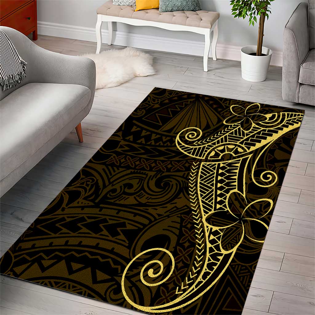 Black Gold Polynesian Tribal Area Rug - Polynesian Pride