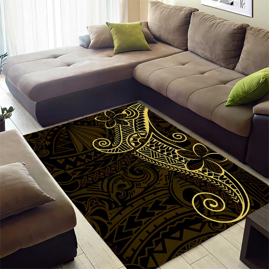 Black Gold Polynesian Tribal Area Rug - Polynesian Pride
