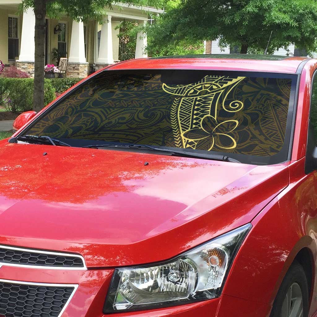 Black Gold Polynesian Tribal Auto Sun Shade - Polynesian Pride