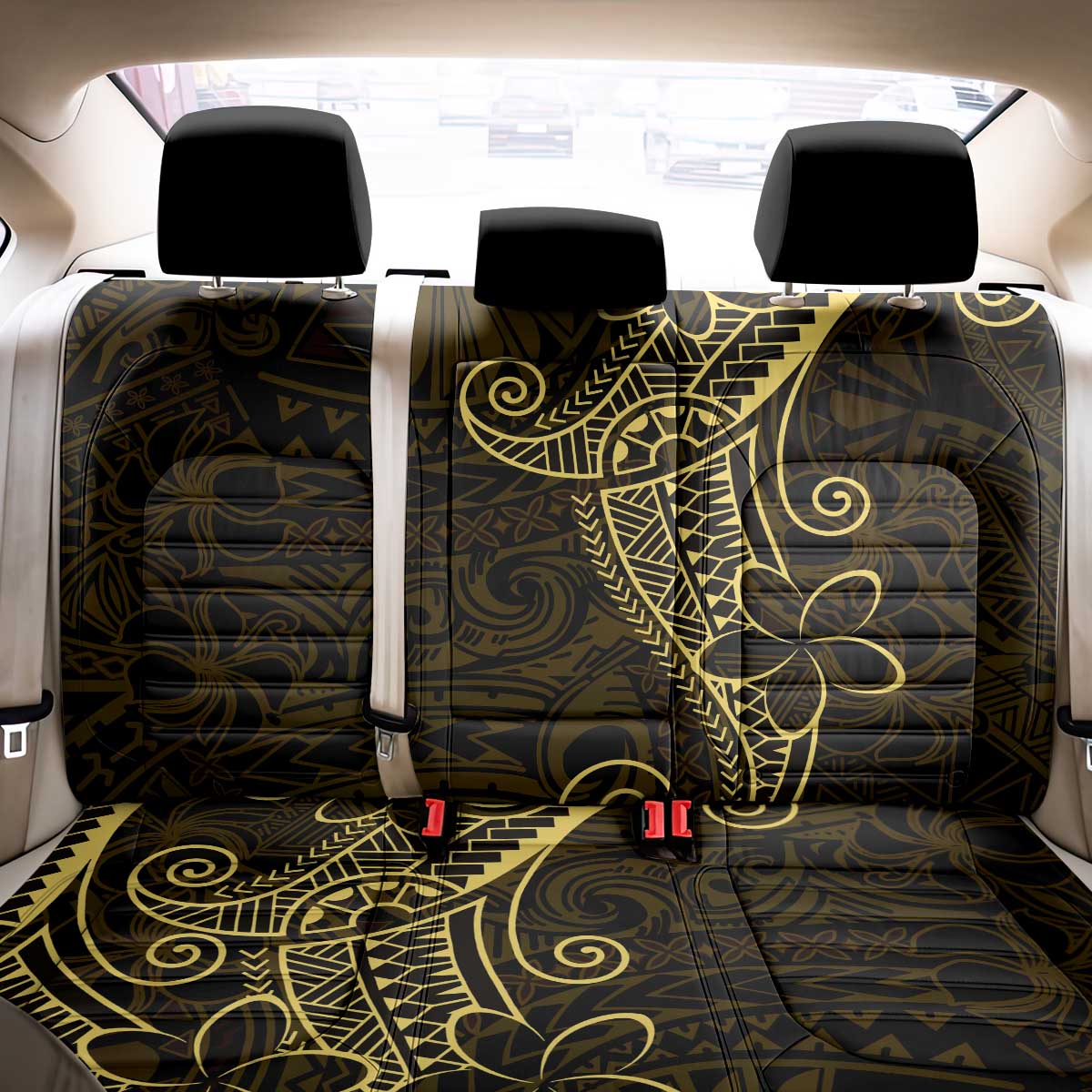 Black Gold Polynesian Tribal Back Car Seat Cover - Polynesian Pride