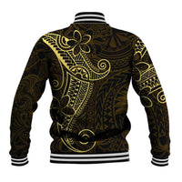 Black Gold Polynesian Tribal Baseball Jacket - Polynesian Pride