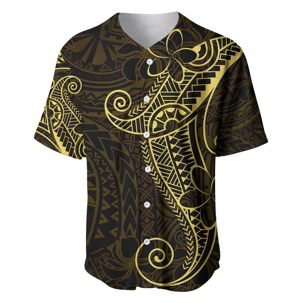 Black Gold Polynesian Tribal Baseball Jersey - Polynesian Pride
