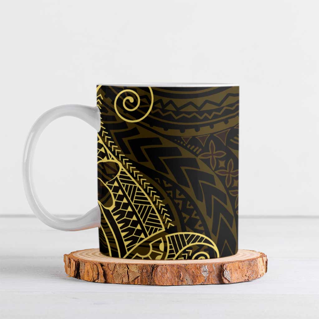 Black Gold Polynesian Tribal Ceramic Mug - Polynesian Pride