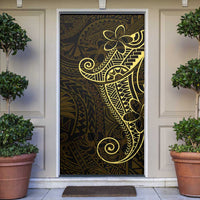 Black Gold Polynesian Tribal Door Cover - Polynesian Pride