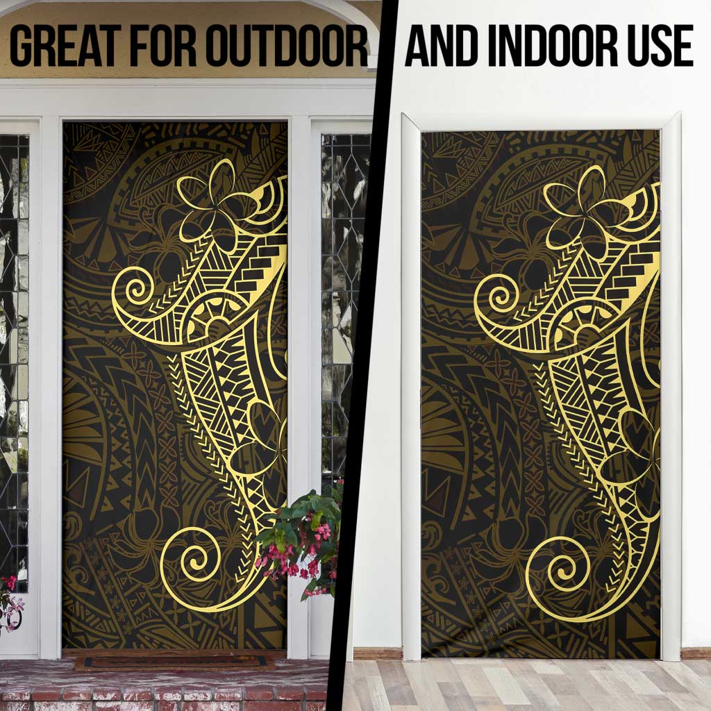 Black Gold Polynesian Tribal Door Cover - Polynesian Pride