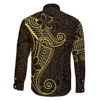 Black Gold Polynesian Tribal Family Matching Long Sleeve Bodycon Dress and Hawaiian Shirt - Polynesian Pride