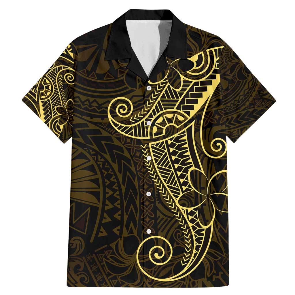 Black Gold Polynesian Tribal Family Matching Mermaid Dress and Hawaiian Shirt - Polynesian Pride