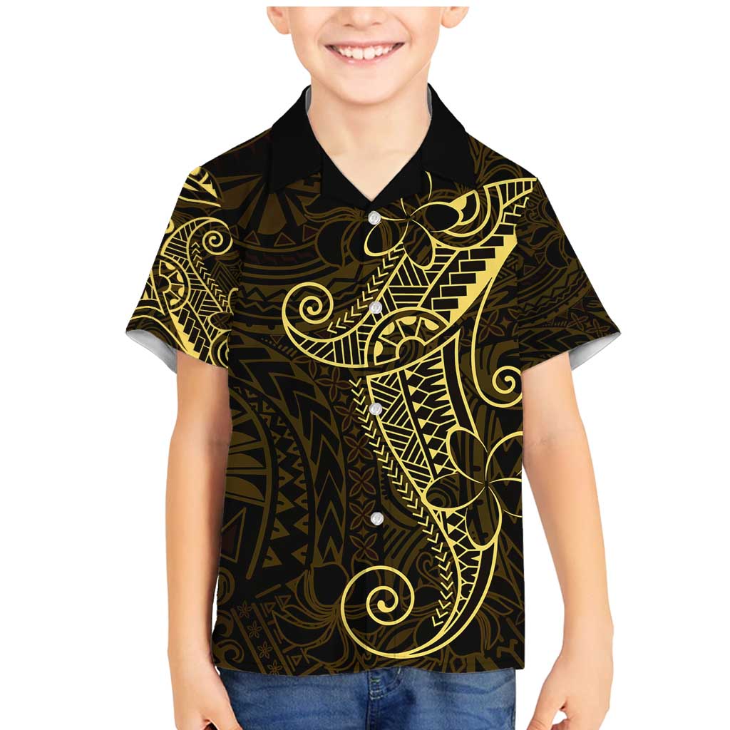 Black Gold Polynesian Tribal Family Matching Mermaid Dress and Hawaiian Shirt - Polynesian Pride