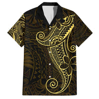 Black Gold Polynesian Tribal Family Matching Short Sleeve Bodycon Dress and Hawaiian Shirt - Polynesian Pride