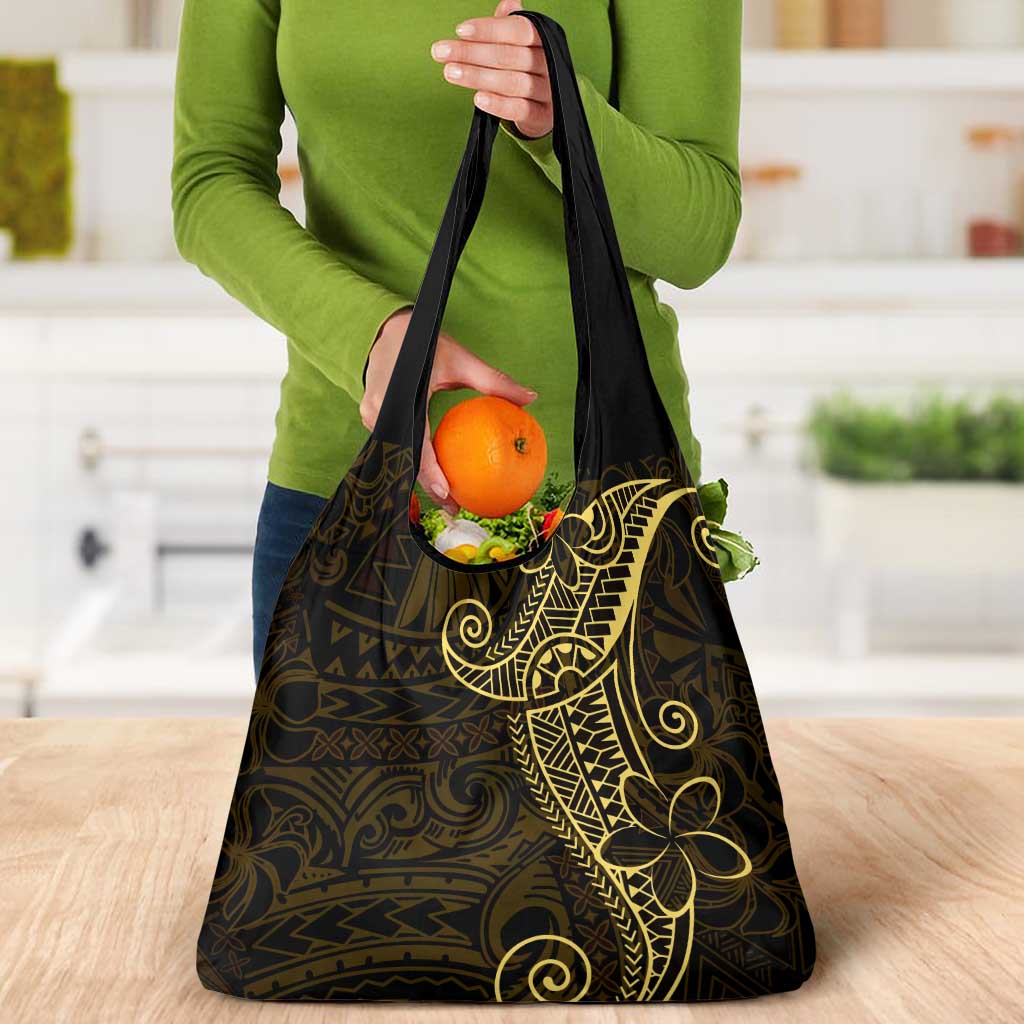Black Gold Polynesian Tribal Grocery Bag - Polynesian Pride