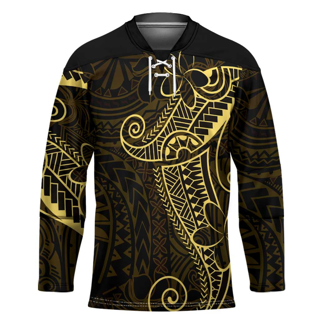 Black Gold Polynesian Tribal Hockey Jersey - Polynesian Pride