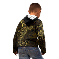 Black Gold Polynesian Tribal Kid Hoodie - Polynesian Pride