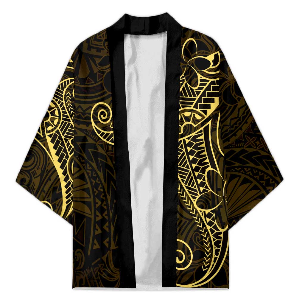 Black Gold Polynesian Tribal Kimono - Polynesian Pride