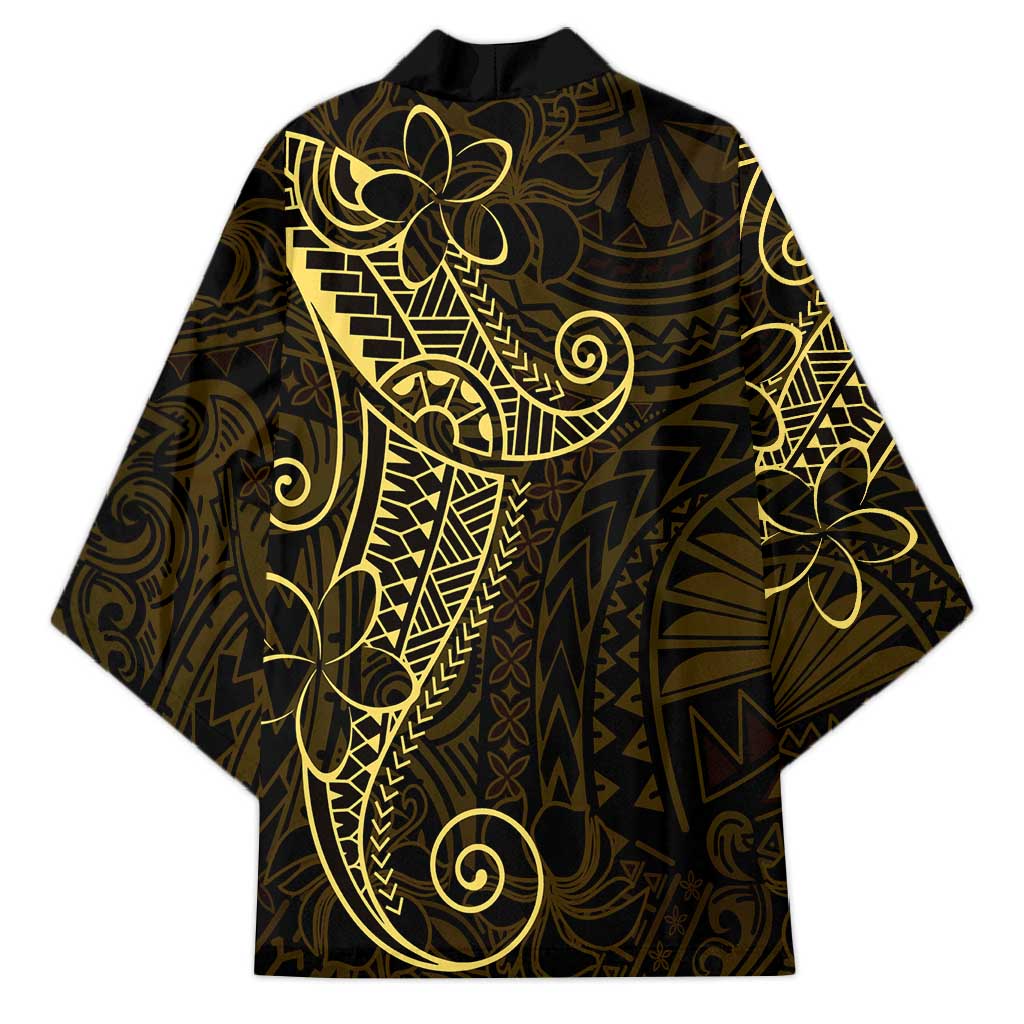 Black Gold Polynesian Tribal Kimono - Polynesian Pride