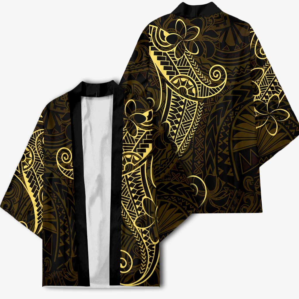 Black Gold Polynesian Tribal Kimono - Polynesian Pride