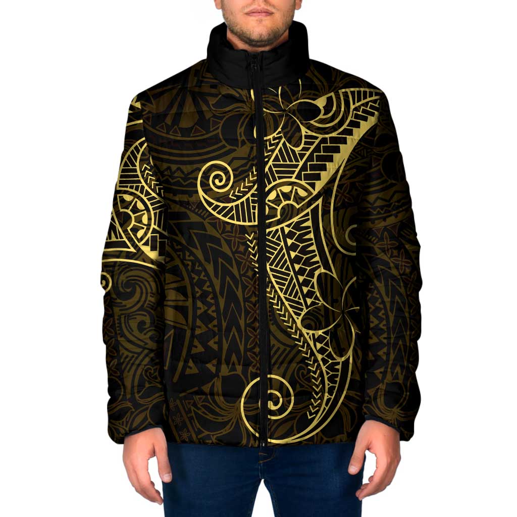 Black Gold Polynesian Tribal Padded Jacket - Polynesian Pride