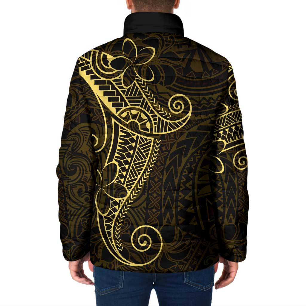 Black Gold Polynesian Tribal Padded Jacket - Polynesian Pride