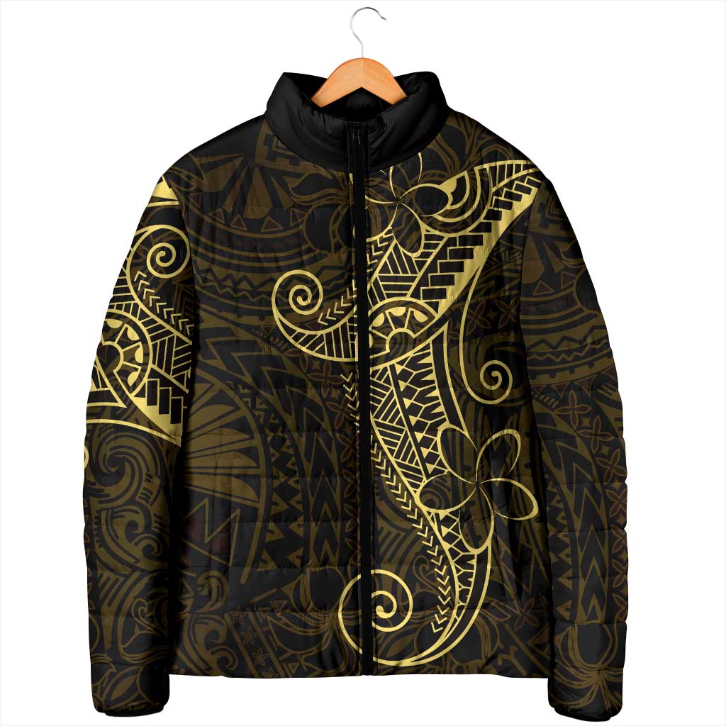 Black Gold Polynesian Tribal Padded Jacket - Polynesian Pride