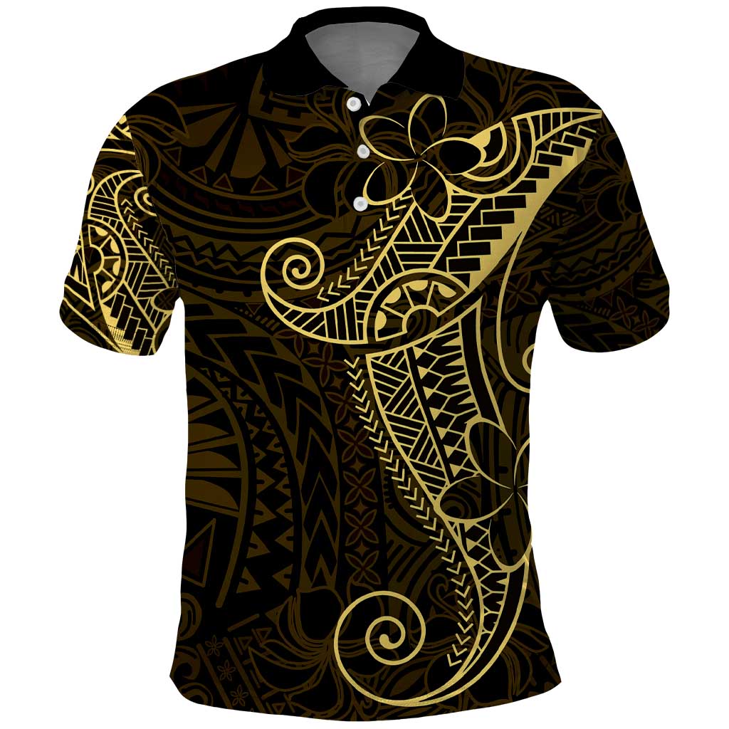 Black Gold Polynesian Tribal Polo Shirt - Polynesian Pride