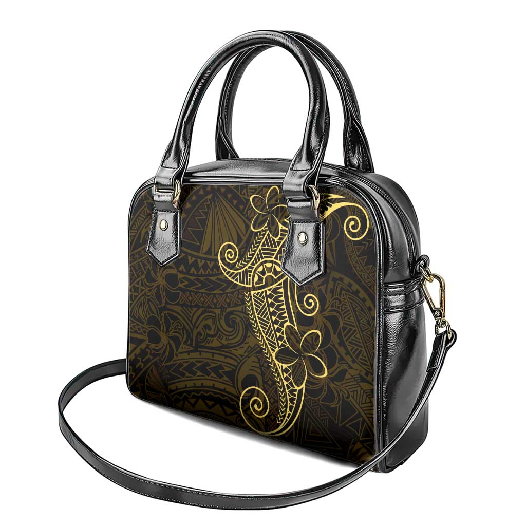 Black Gold Polynesian Tribal Shoulder Handbag - Polynesian Pride