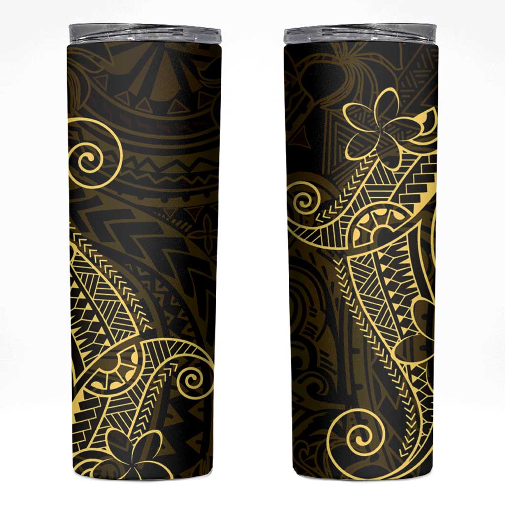 Black Gold Polynesian Tribal Skinny Tumbler - Polynesian Pride