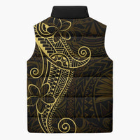 Black Gold Polynesian Tribal Sleeveless Puffer Jacket - Polynesian Pride