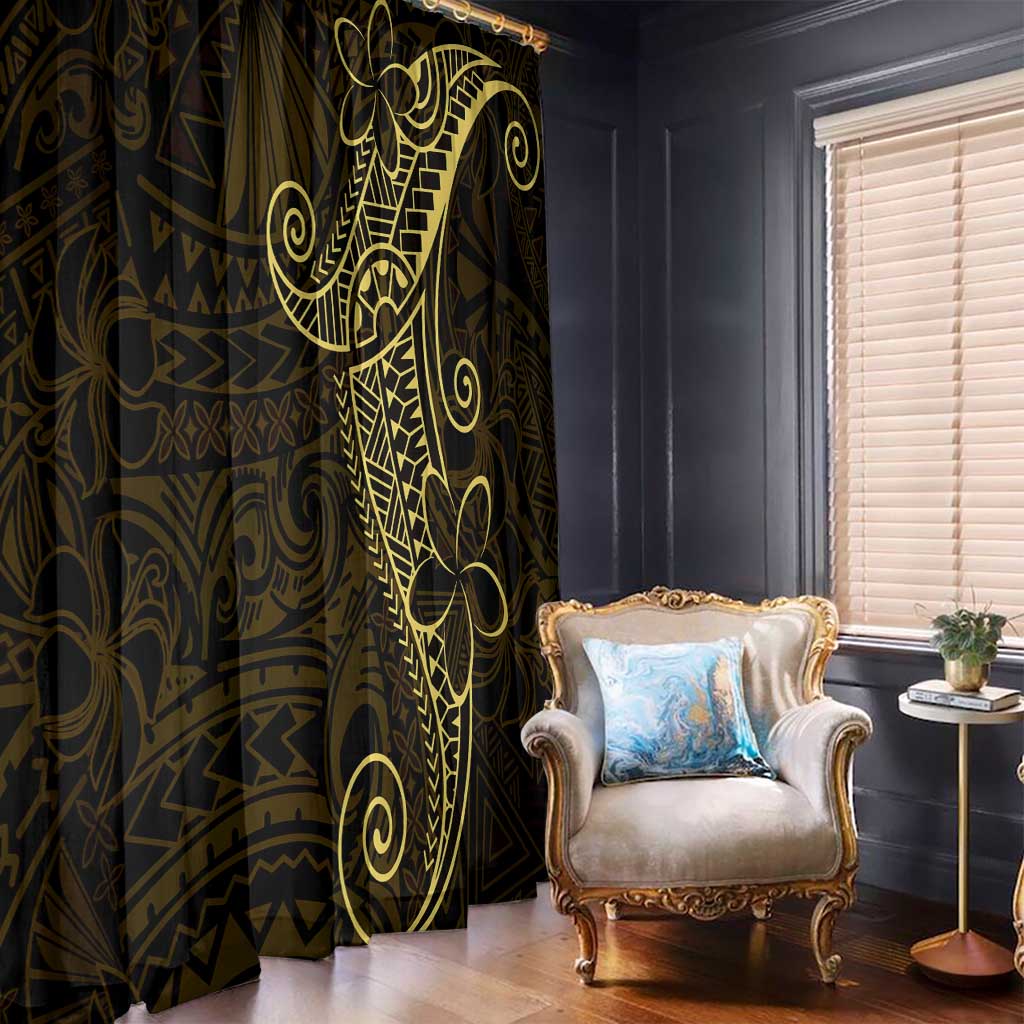 Black Gold Polynesian Tribal Window Curtain - Polynesian Pride