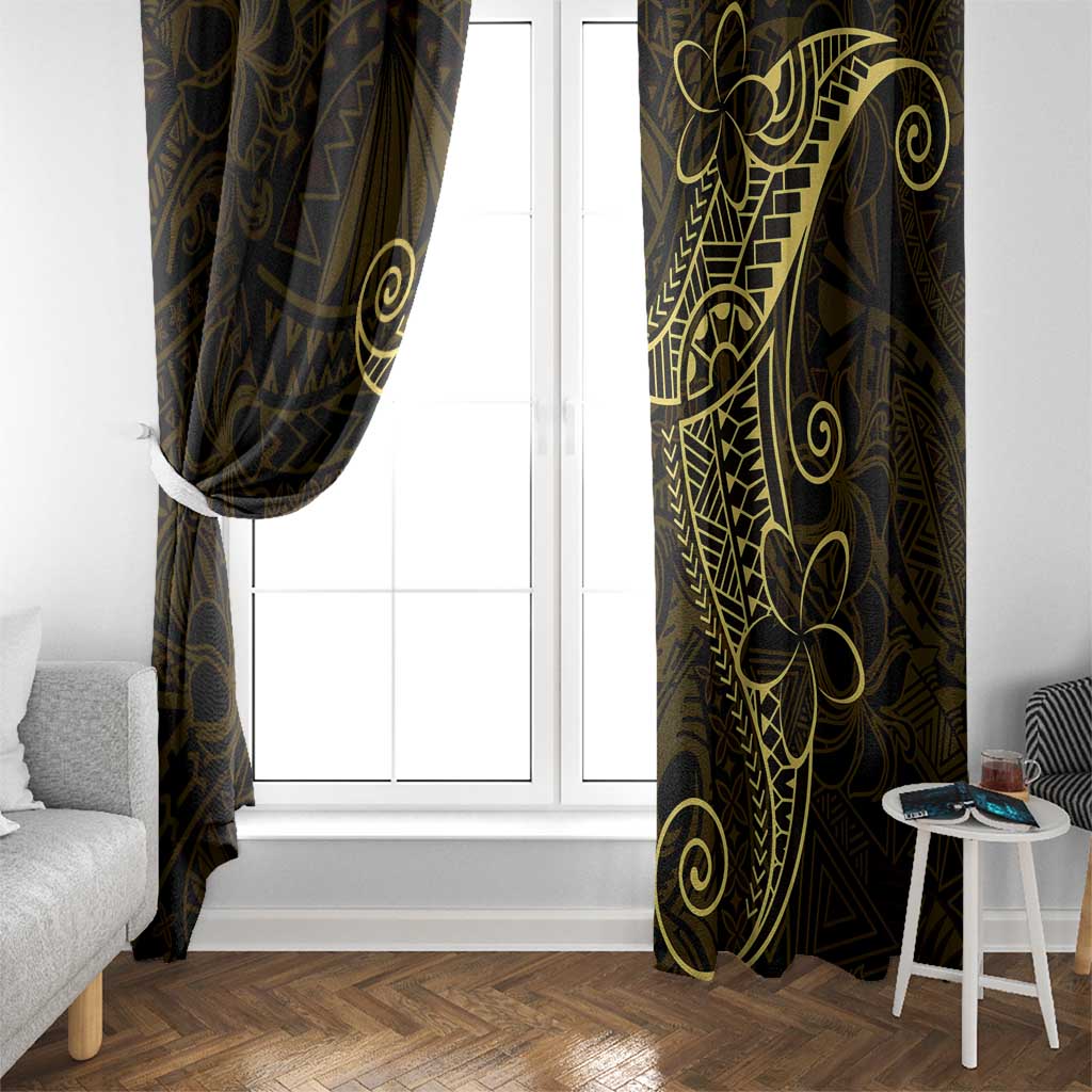 Black Gold Polynesian Tribal Window Curtain - Polynesian Pride