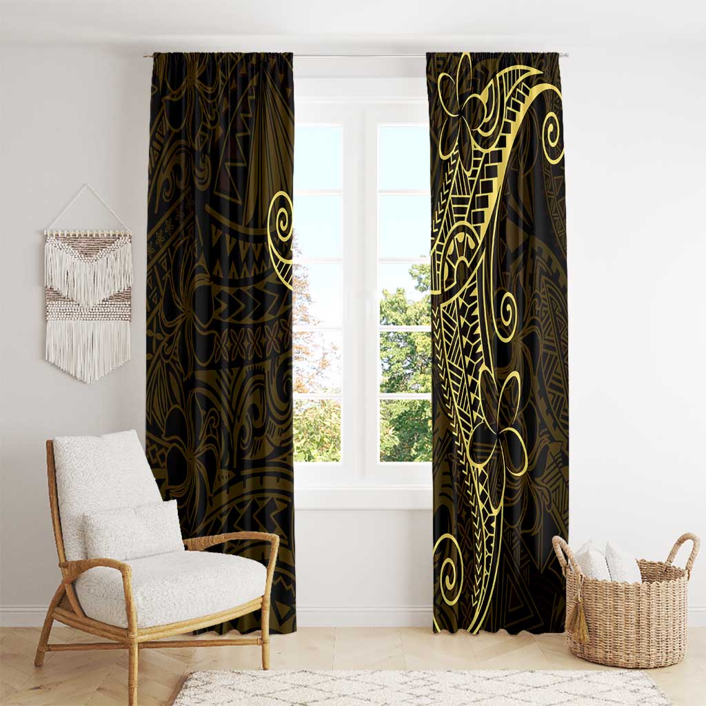 Black Gold Polynesian Tribal Window Curtain - Polynesian Pride