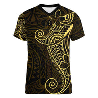Black Gold Polynesian Tribal Women V-Neck T-Shirt - Polynesian Pride