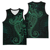 Black Green Polynesian Tribal Basketball Jersey - Polynesian Pride