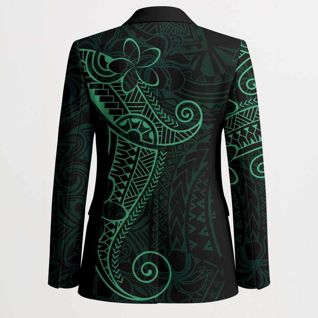 Black Green Polynesian Tribal Blazer - Polynesian Pride