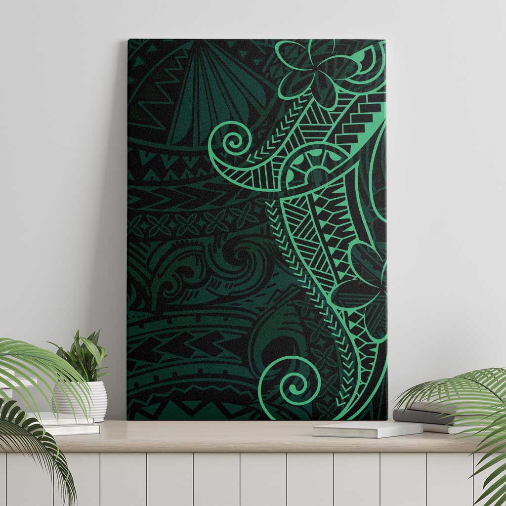 Black Green Polynesian Tribal Canvas Wall Art - Polynesian Pride