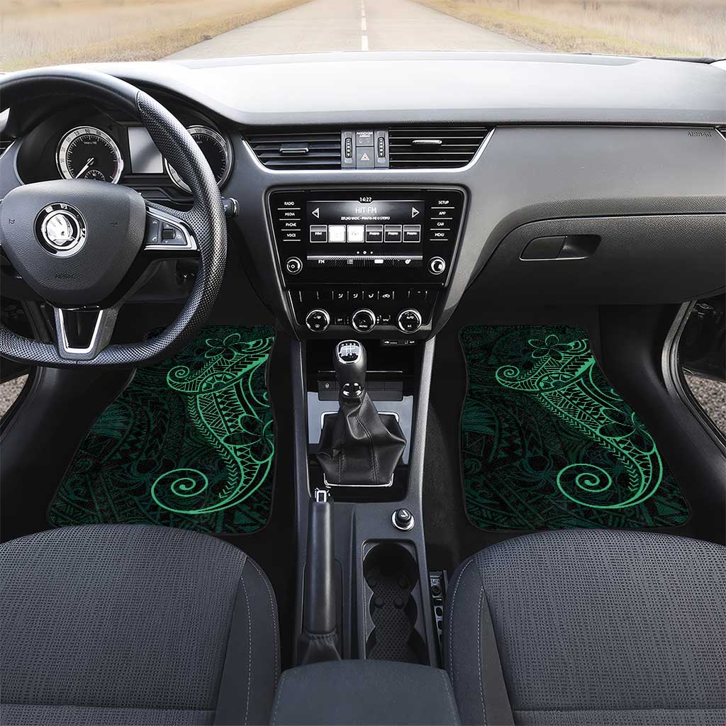 Black Green Polynesian Tribal Car Mats - Polynesian Pride