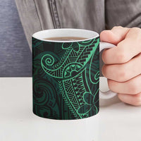 Black Green Polynesian Tribal Ceramic Mug - Polynesian Pride