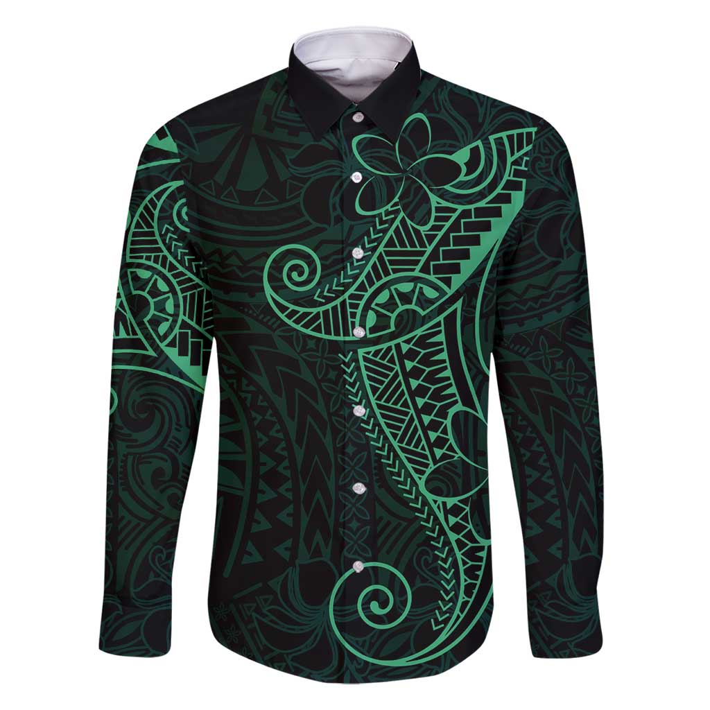 Black Green Polynesian Tribal Family Matching Mermaid Dress and Hawaiian Shirt - Polynesian Pride