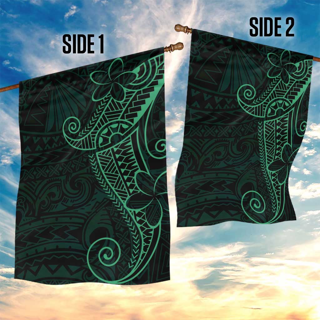 Black Green Polynesian Tribal Garden Flag - Polynesian Pride