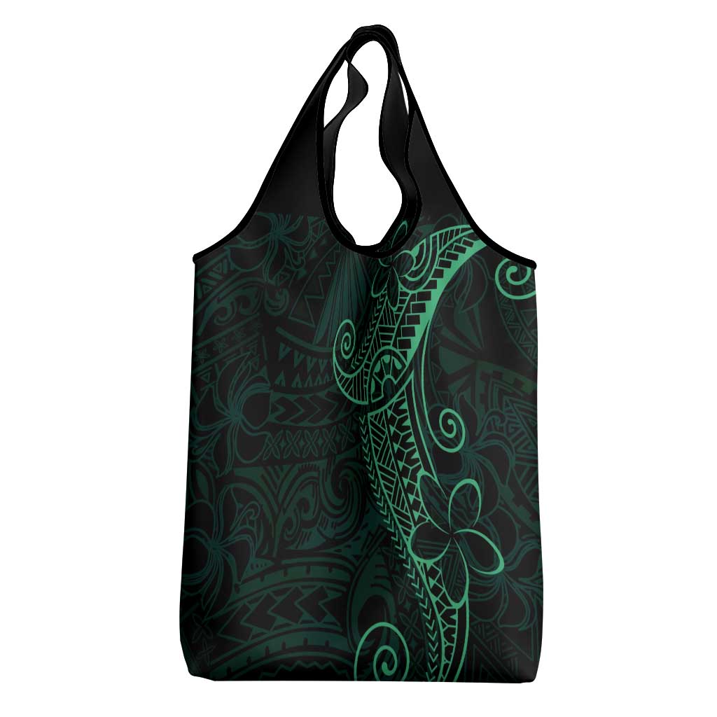Black Green Polynesian Tribal Grocery Bag - Polynesian Pride