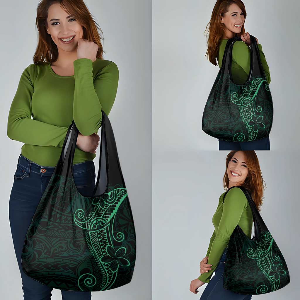 Black Green Polynesian Tribal Grocery Bag - Polynesian Pride