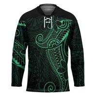Black Green Polynesian Tribal Hockey Jersey - Polynesian Pride