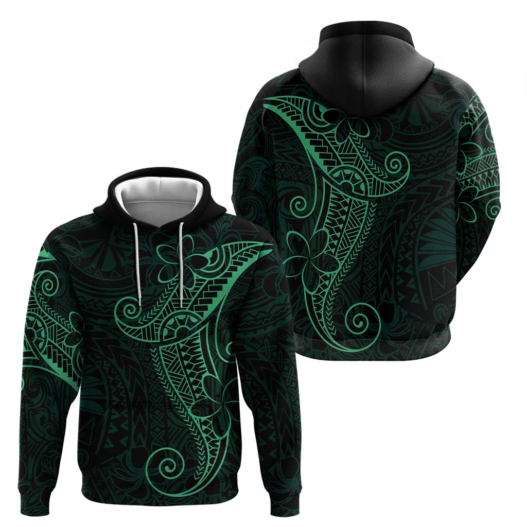 Black Green Polynesian Tribal Hoodie - Polynesian Pride