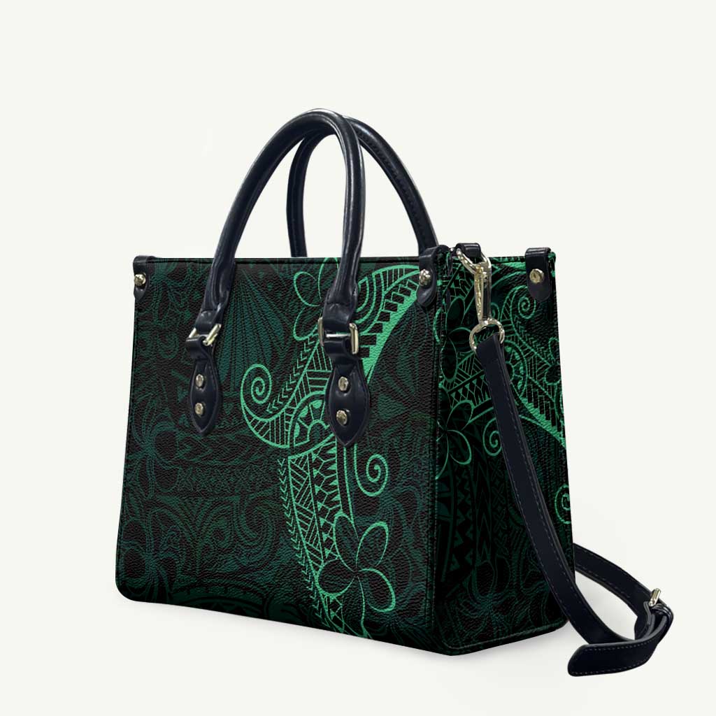 Black Green Polynesian Tribal Leather Bag - Polynesian Pride