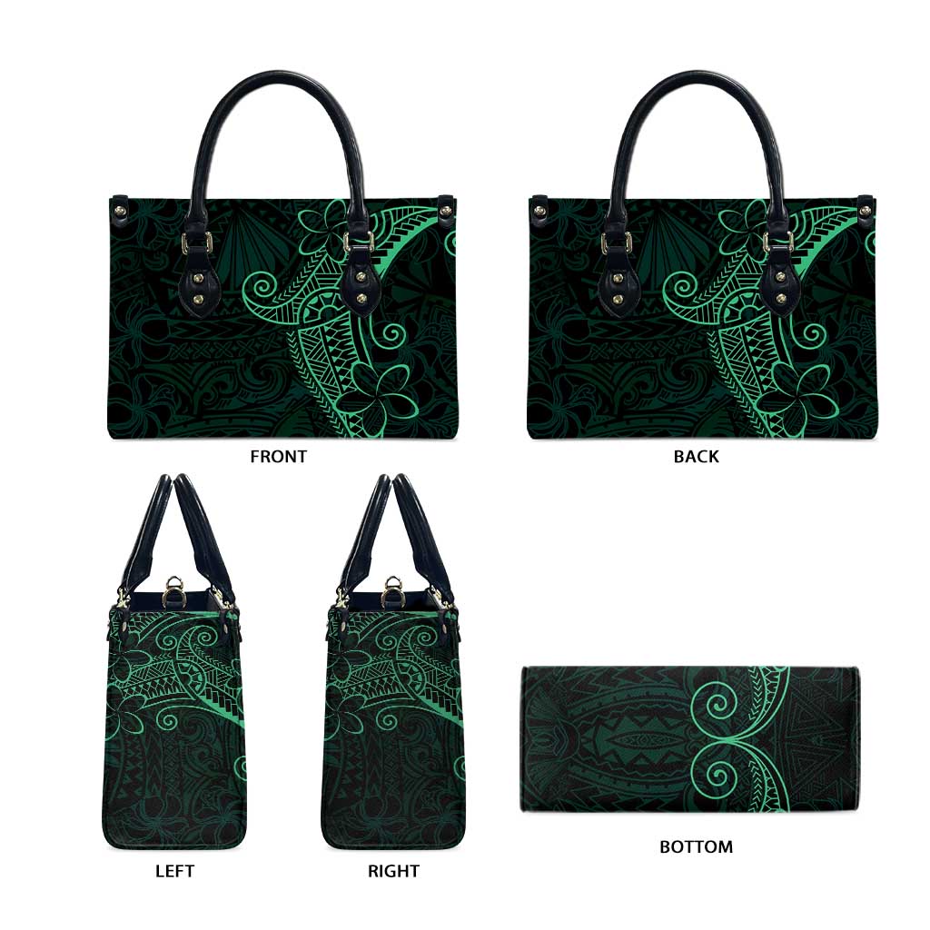 Black Green Polynesian Tribal Leather Bag - Polynesian Pride
