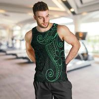 Black Green Polynesian Tribal Men Tank Top - Polynesian Pride