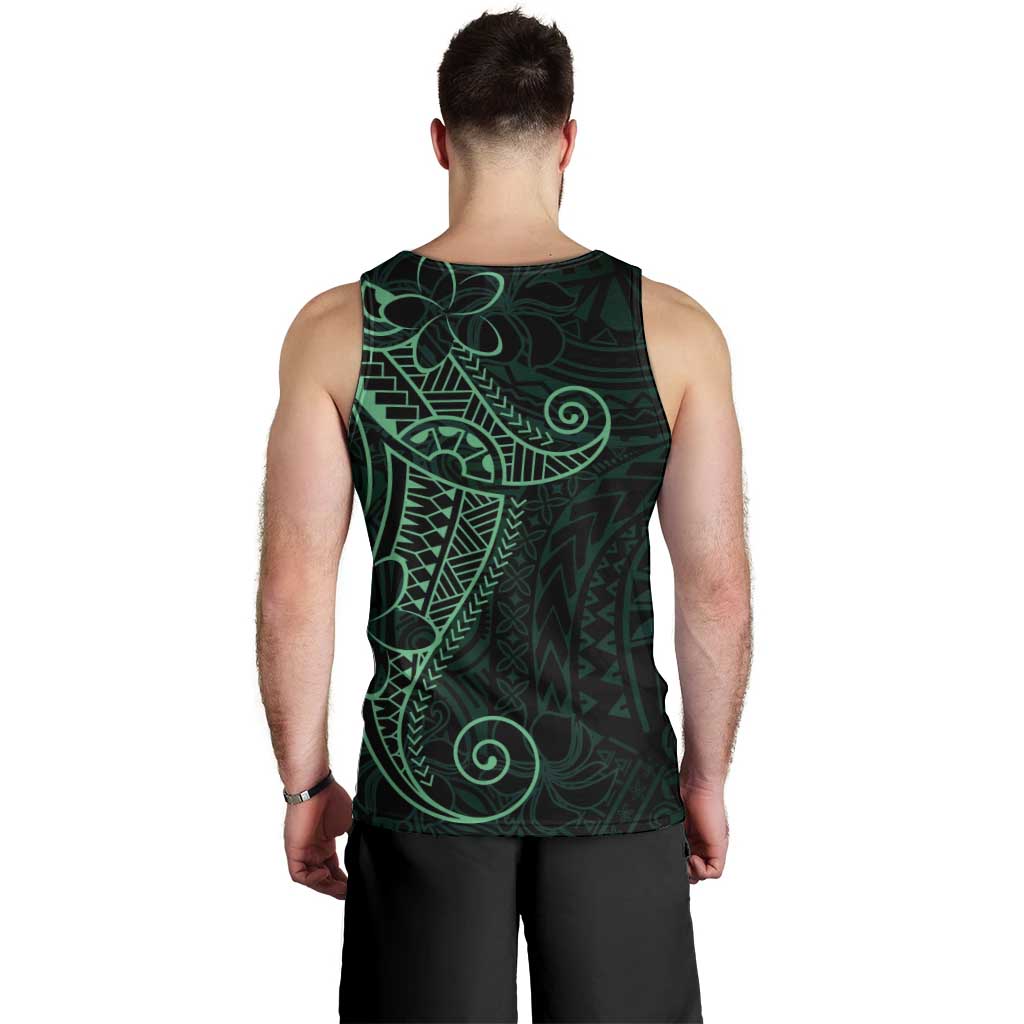 Black Green Polynesian Tribal Men Tank Top - Polynesian Pride