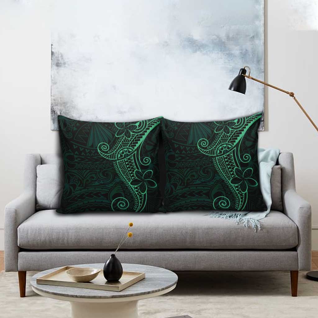 Black Green Polynesian Tribal Pillow Cover - Polynesian Pride